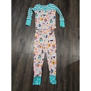Matilda Jane Girls Halloween / Fall Cupcake Pajama Set Pink Teal Size 4